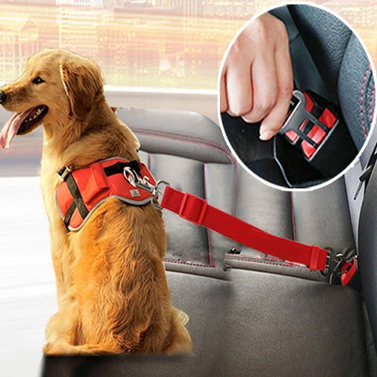Adjustable Pet Car Seat Belt with Safety Clip
